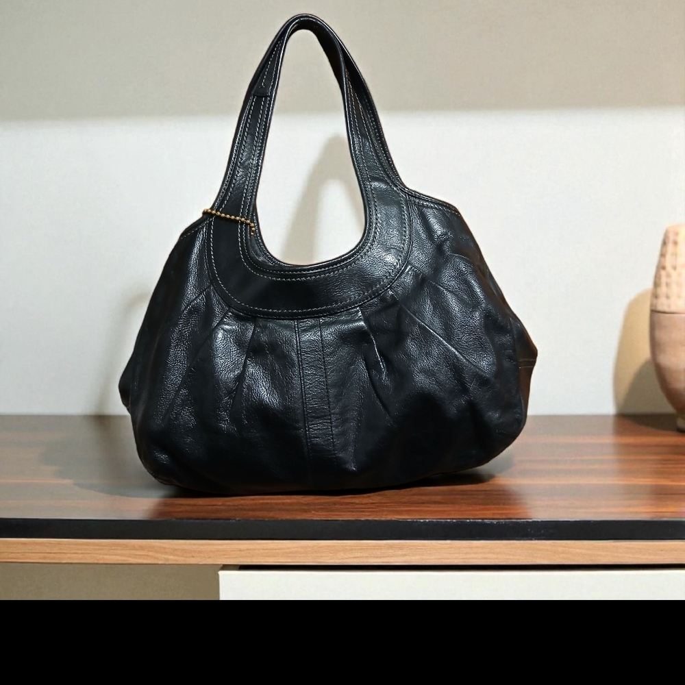 Coach Black Leather Hobo Bag